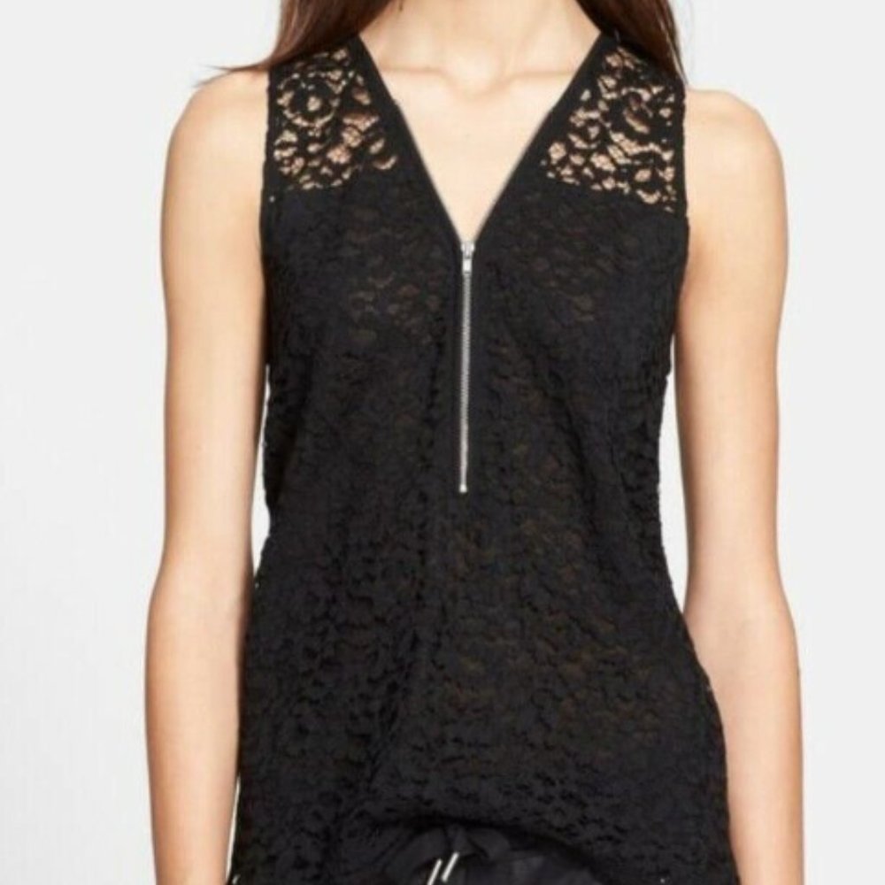 XS Lace Top with front Zipper - The Kooples